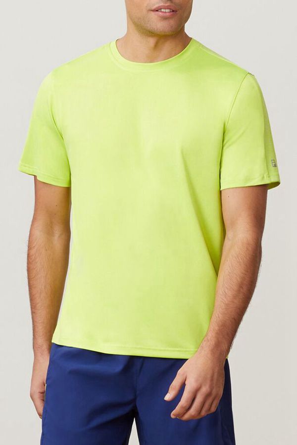 Fila Essentials Heather Mesh Crew Men's T-Shirts - Light Green,NZ 436-5842